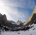 Schneegestöber mit Blick in Richtung Zugspitze